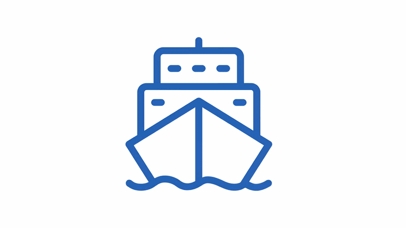 Vessel laden status visualization showing ballast, partial, and laden conditions with changing draught levels